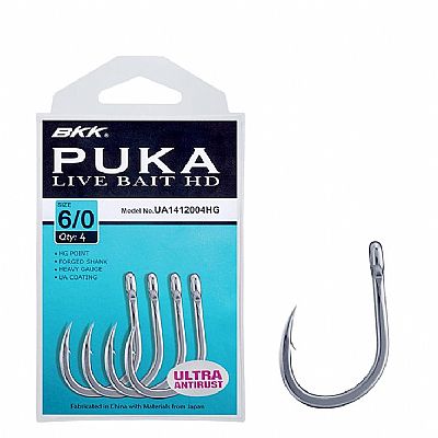 Αγκίστρια BKK Puka Live Bait HD Nickel No 7/0