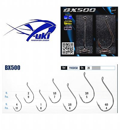 Αγκίστρια Yuki BX500 Black Nickel Με Κρίκο No 2/0