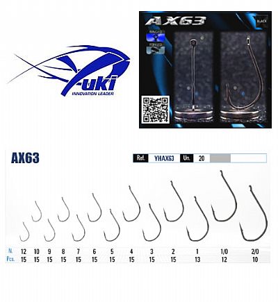 Αγκίστρια Yuki AX63 Black Nickel Με Κρίκο No 4