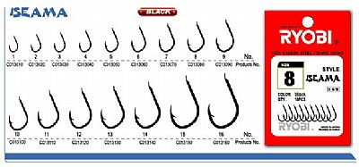 Αγκίστρια Ryobi Iseama Ringed Nickel Για Εγγλέζικο Με Κρίκο Νο 3