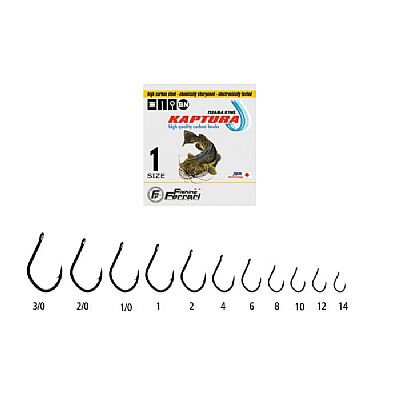 Αγκίστρια Kaptura Iseama Ring Black Nickel Για Εγγλέζικο No 12