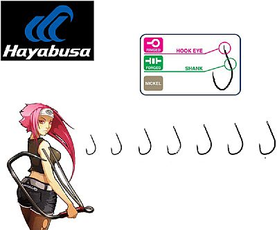 Αγκίστρια Hayabusa UMT 209 Black Nickel για Εγγλέζικο με Κρίκο No 2