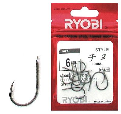 Αγκίστρια Ryobi Chinu Black Nickel Με Παλέτα Νο 6