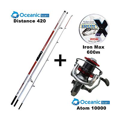Προσφορά Combo Surf Oceanic Team Distance 420 + Oceanic Team Atom 10000 + Ryobi Iron Max X 600m