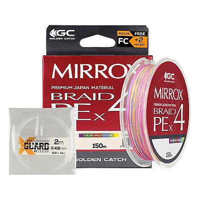 Νήμα Golden Catch Braided Line Mirrox x4 PE 1.2 - 150m Πολύχρωμο