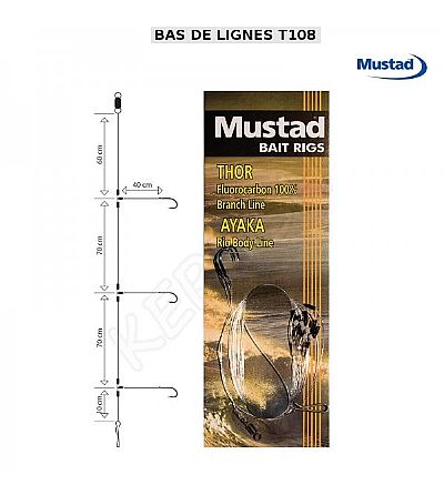 Αρματωσιά με 3 Αγκίστρια Surf Casting Mustad Fluorocarbon