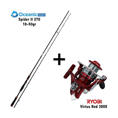 Προσφορά Combo Spinning Oceanic Team Spider II 270 / 10-50gr + Ryobi Virtus Red 3000