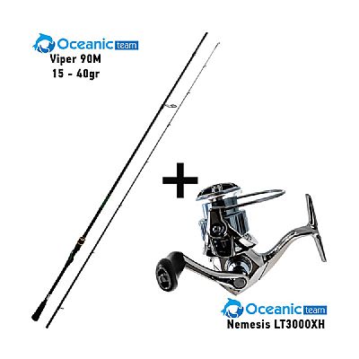 Προσφορά Combo Spinning Oceanic Team Viper 90M / 15-40gr + Oceanic Team Nemesis LT3000XH
