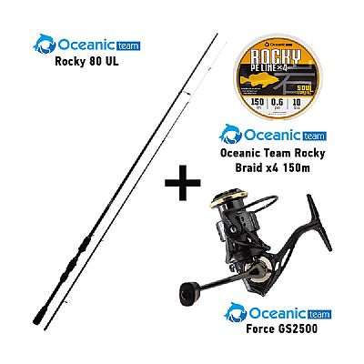 Προσφορά Combo LRF Oceanic Team Rocky 80UL + Oceanic Team Force GS2500 + Oceanic Team Rocky Braid x4 150m