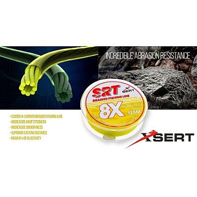Νήμα Sert SRT Fluo Yellow x8 0.14mm / PE 0.8 - 135m