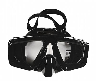 Μάσκα Με Μαύρη Σιλικόνη Masbi Με Πλαϊνούς Φακούς 