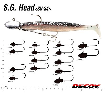 Μολυβοκεφαλές Decoy SV-34 S.G Salt Groove Jig Head 5gr