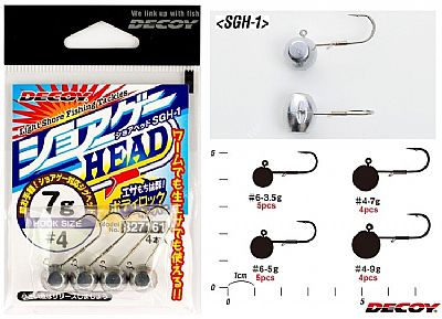 Μολυβοκεφαλές Decoy SGH-1 Shore Head 9gr