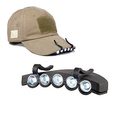 Φακός Καπέλου με 5 Led Υψηλής Φωτεινότητας