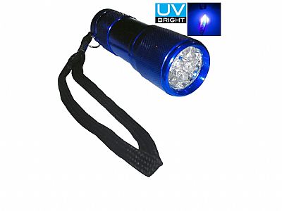 Φακός Χειρός Αλουμινίου UV 9 Led Pregio